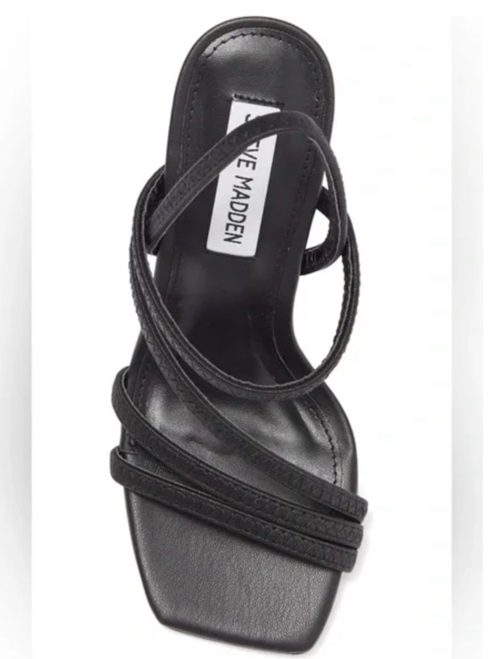 Steve Madden Black Strappy High Heel Sandals with Thin Heel Size 4.5 - Picture 3 of 4